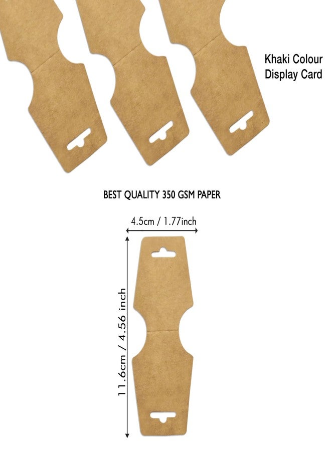 DEEPTAGS Jewellery Display Cards for Bracelet, Earring, Necklace, Jewelry, Hair Tie - Brown, 200 PCS - Image 2